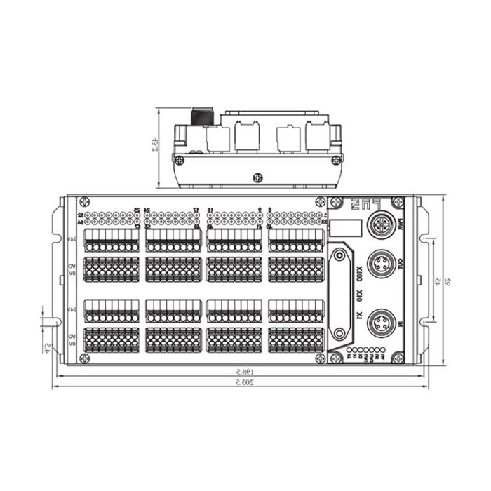 Modbus-RTU protocol, IP20, 64DI/DO adaptive configuration, NPN, Terminal, Remote Module, 009M71